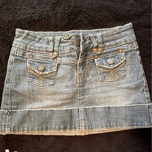 Hydraulic Jean Mini Skirt